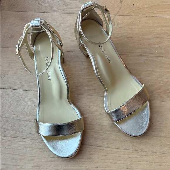 Sarah Flint Perfect Block Sandal 60 Gold Nappa 40 9/9.5 - Picture 5 of 13